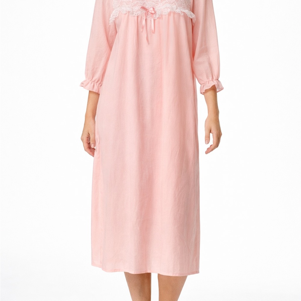 Vintage Quiet Moments Longsleeve Lace Granny Nightgown